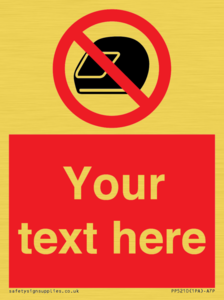 Custom No Motorcycle Helmets Sign